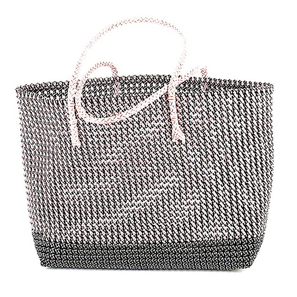 Recycled Handbags - Recycled Plastic Top Handles Shopper Tote in Red, White and Blue.
